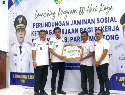 Bupati Parimo Luncurkan Jamsostek Pekerja Rentan