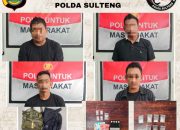 Ditresnarkoba Polda Sulteng Amankan 4 Pria di Parimo